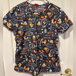 Dickies Scrub top - Thanksgiving.